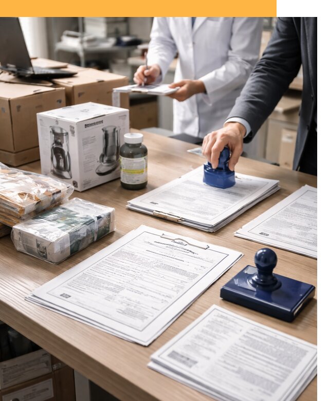 Сертификация импортных товаров от 12128 с таможенным сопровождением